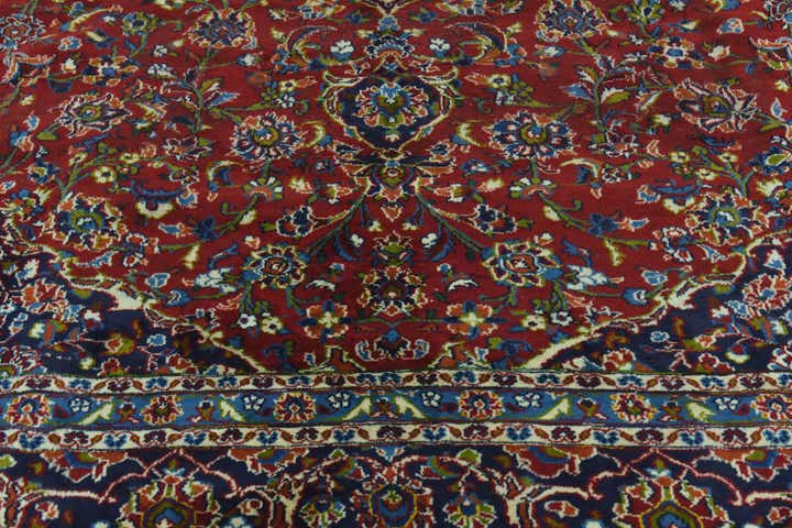 9' 10 x 12' 8 Hand Knotted Mashad Persian Wool Rug