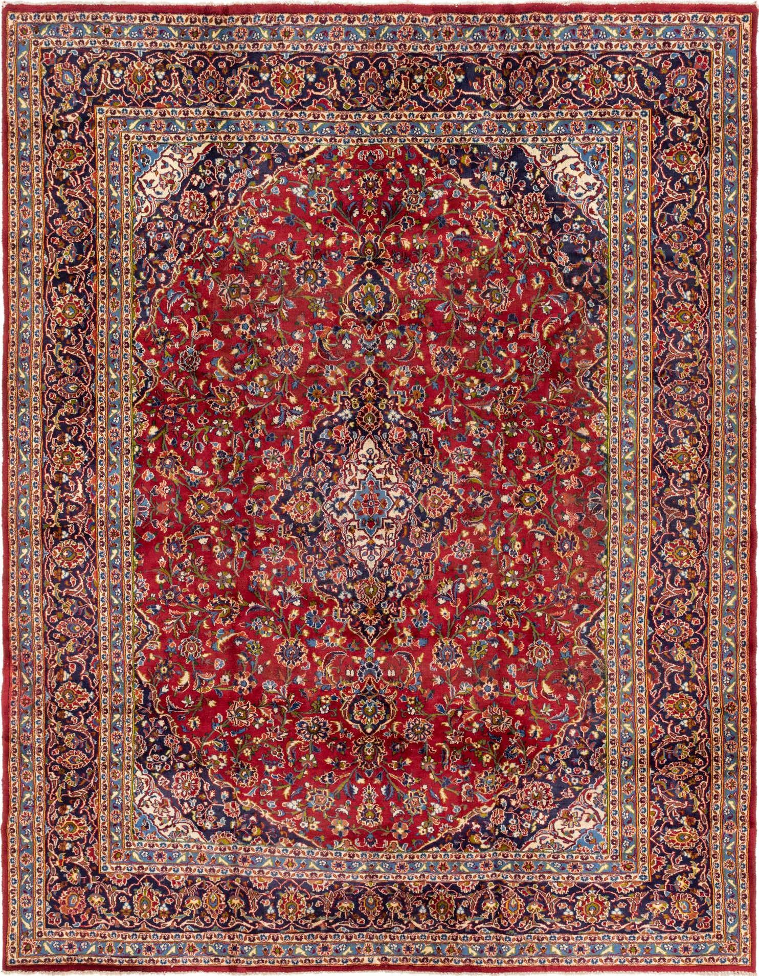 9' 10 x 12' 8 Hand Knotted Mashad Persian Wool Rug