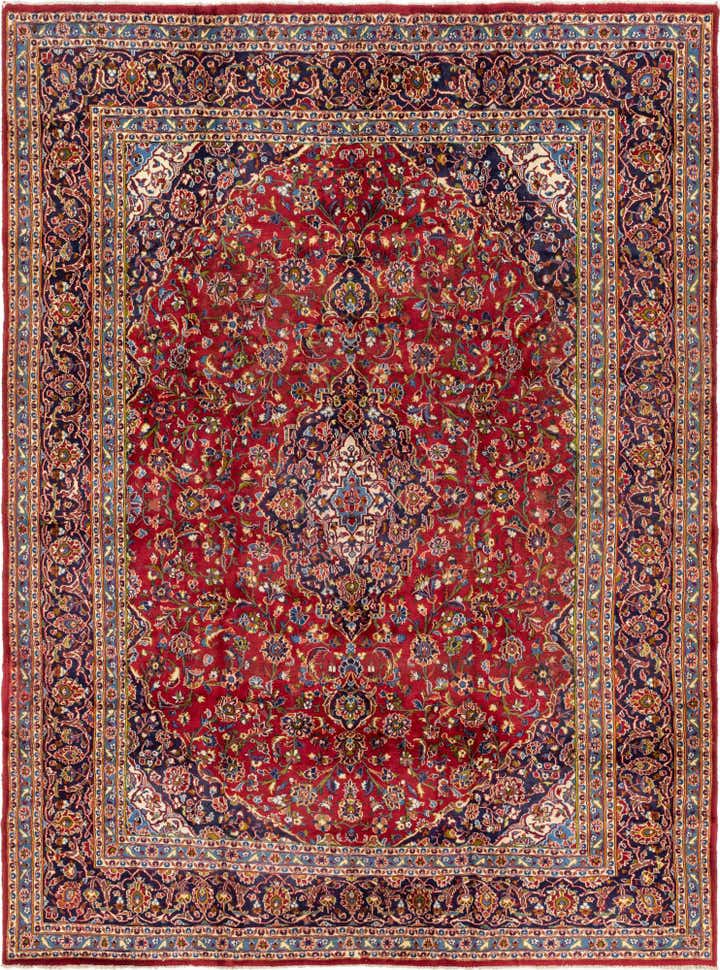 9' 10 x 12' 8 Hand Knotted Mashad Persian Wool Rug