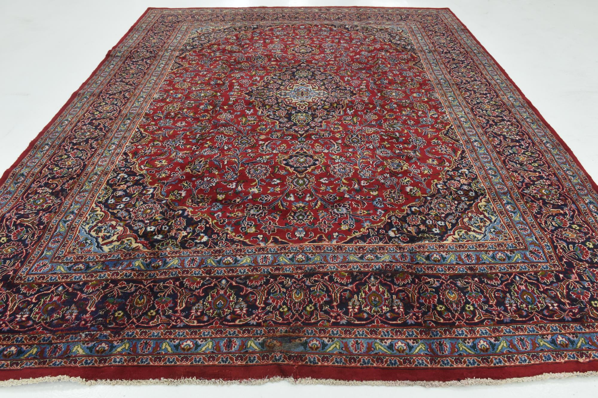9' 10 x 12' 7 Hand Knotted Mashad Persian Wool Rug