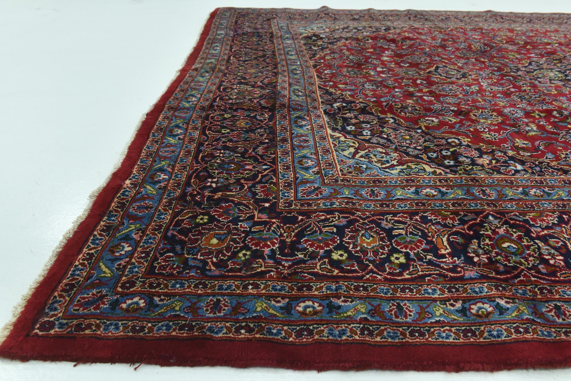 9' 10 x 12' 7 Hand Knotted Mashad Persian Wool Rug