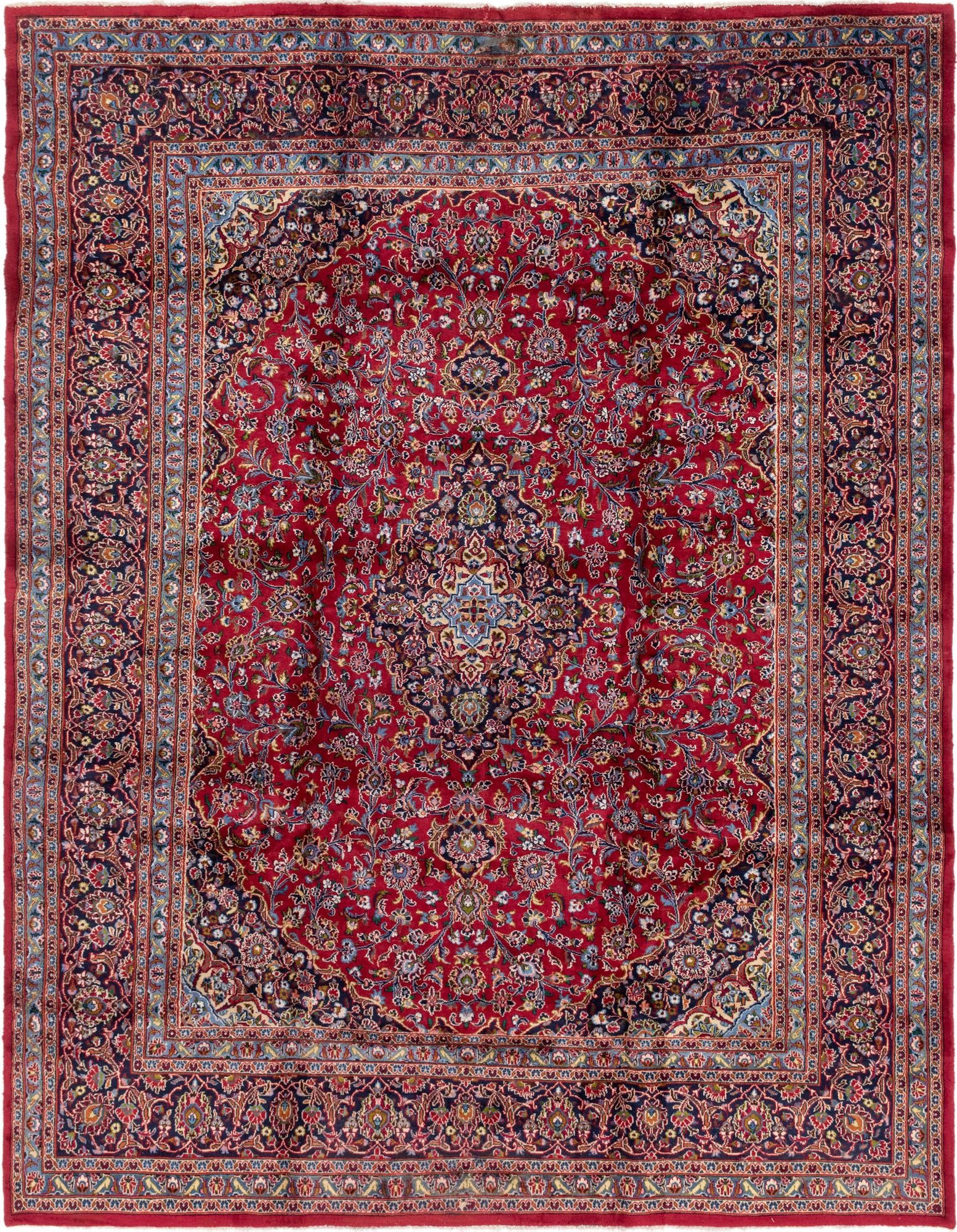 9' 10 x 12' 7 Hand Knotted Mashad Persian Wool Rug