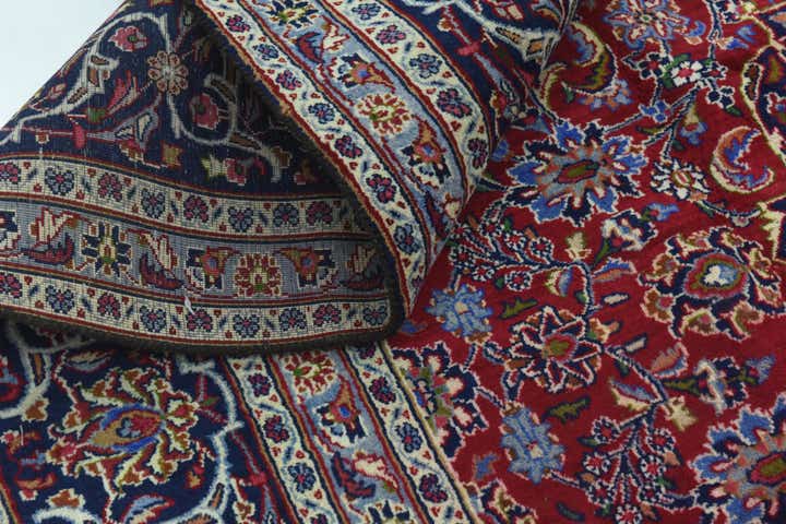 9' 3 x 12' 5 Hand Knotted Mashad Persian Wool Rug