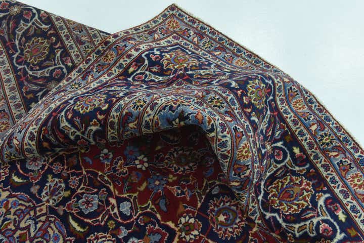 9' 3 x 12' 5 Hand Knotted Mashad Persian Wool Rug
