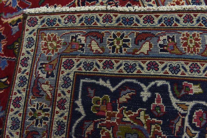 9' 3 x 12' 5 Hand Knotted Mashad Persian Wool Rug
