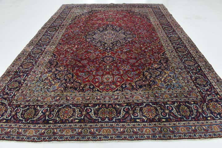 9' 3 x 12' 5 Hand Knotted Mashad Persian Wool Rug