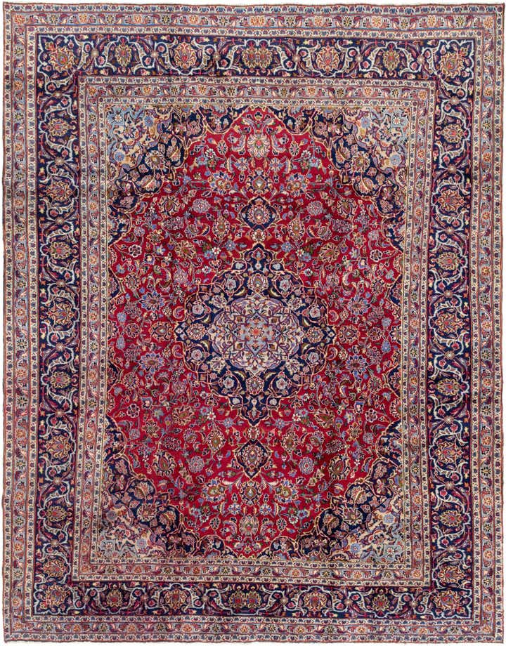 9' 3 x 12' 5 Hand Knotted Mashad Persian Wool Rug