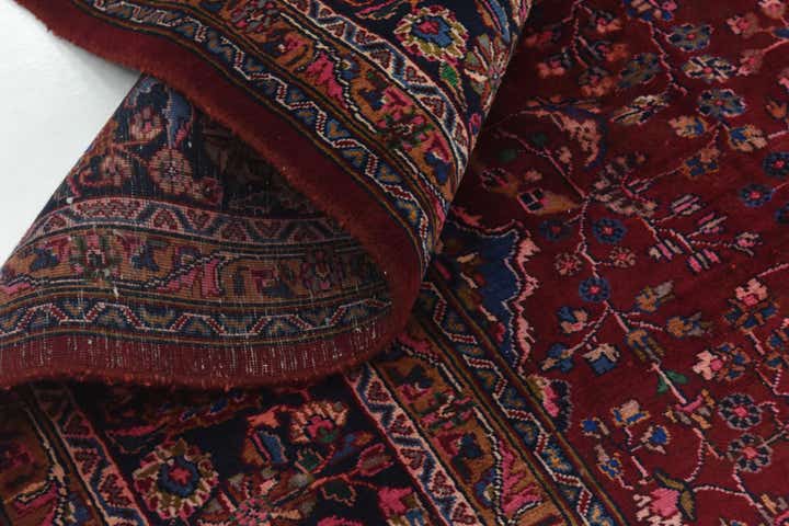 9' 7 x 12' 6 Hand Knotted Mashad Persian Wool Rug