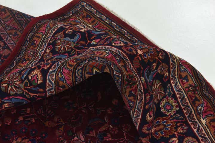 9' 7 x 12' 6 Hand Knotted Mashad Persian Wool Rug