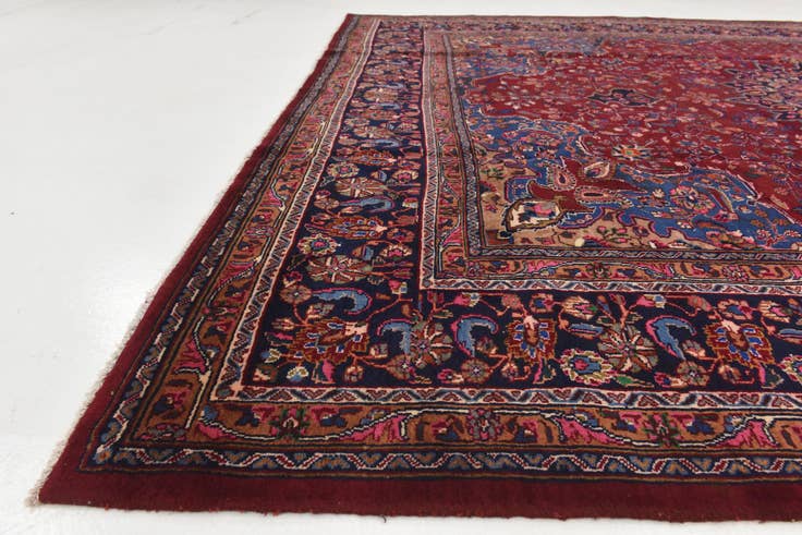 Detail image of 9' 7 x 12' 6 Hand Knotted Mashad Persian Wool Rug