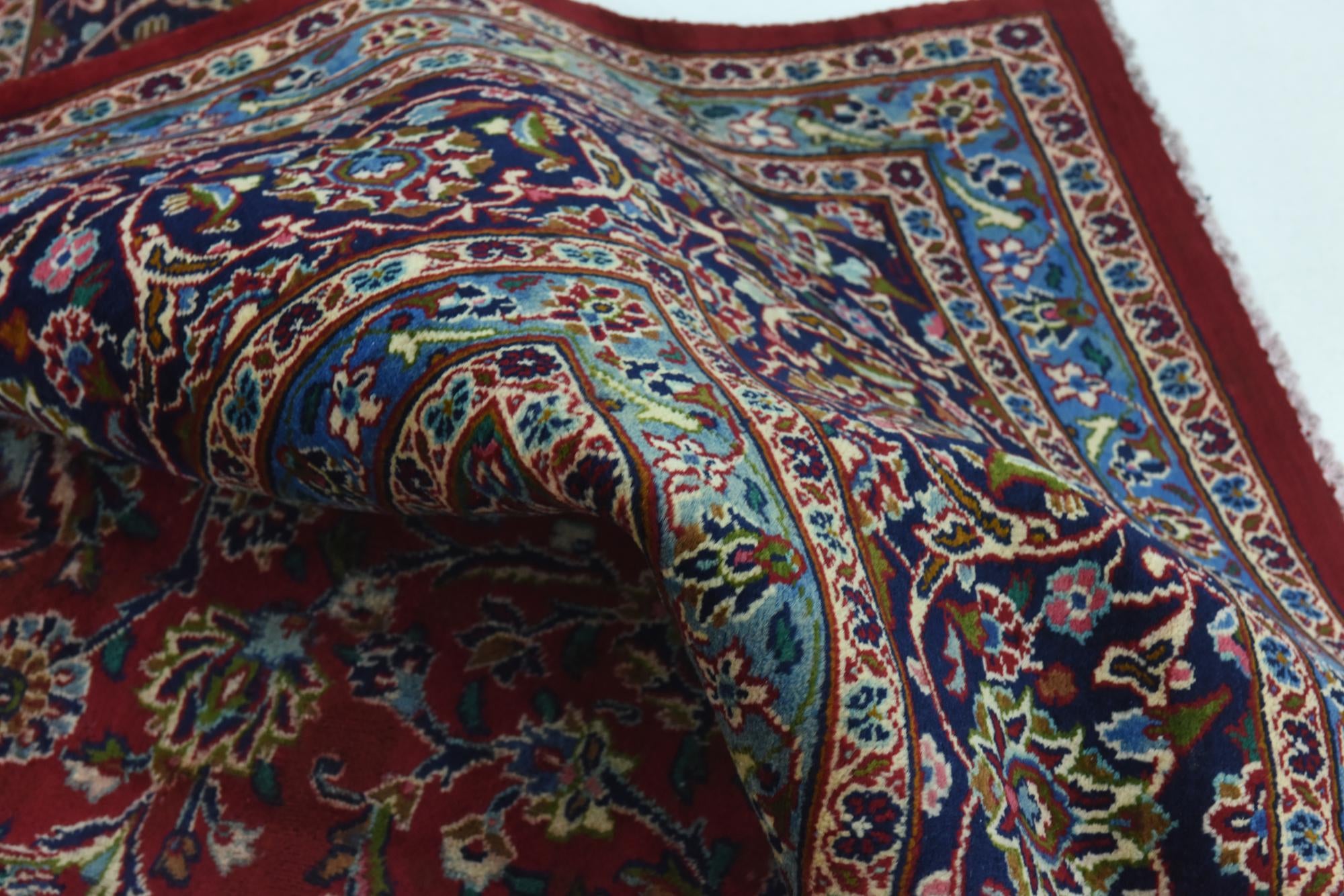 10' x 12' 8 Hand Knotted Mashad Persian Wool Rug