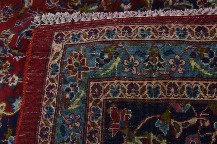 10' x 12' 8 Hand Knotted Mashad Persian Wool Rug