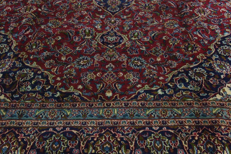 Detail image of 10' x 12' 8 Hand Knotted Mashad Persian Wool Rug