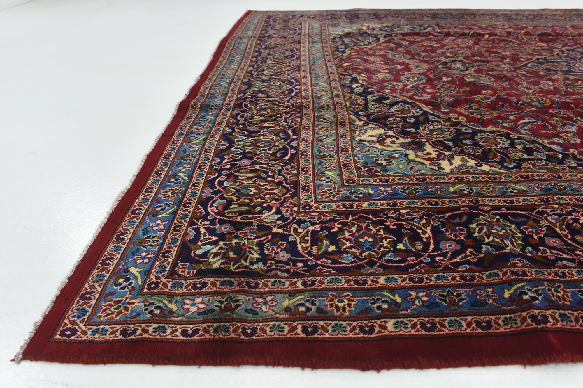 10' x 12' 8 Hand Knotted Mashad Persian Wool Rug