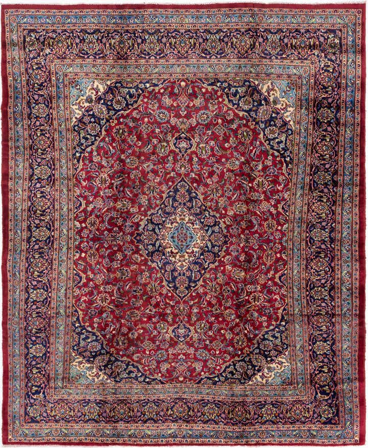 10' x 12' 8 Hand Knotted Mashad Persian Wool Rug
