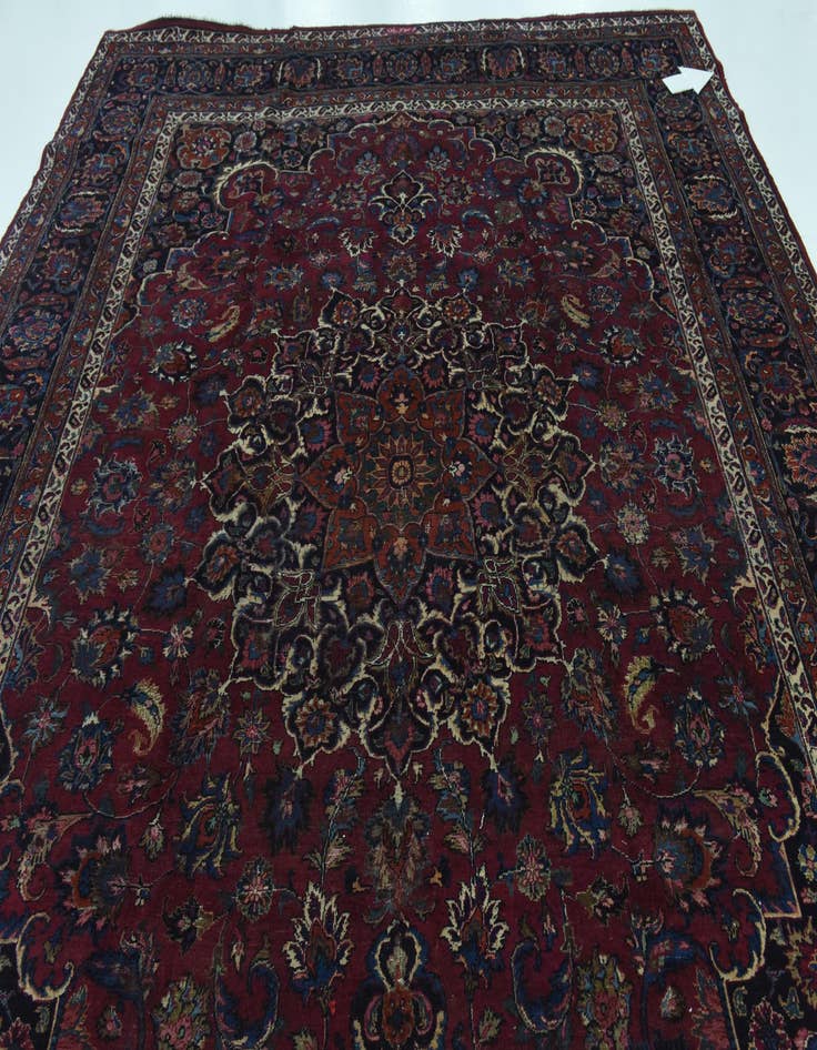 Detail image of 10' x 13' Hand Knotted Mashad Persian Wool Rug