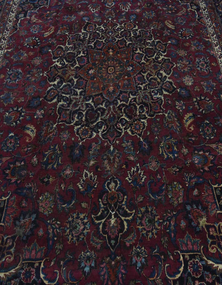 Detail image of 10' x 13' Hand Knotted Mashad Persian Wool Rug