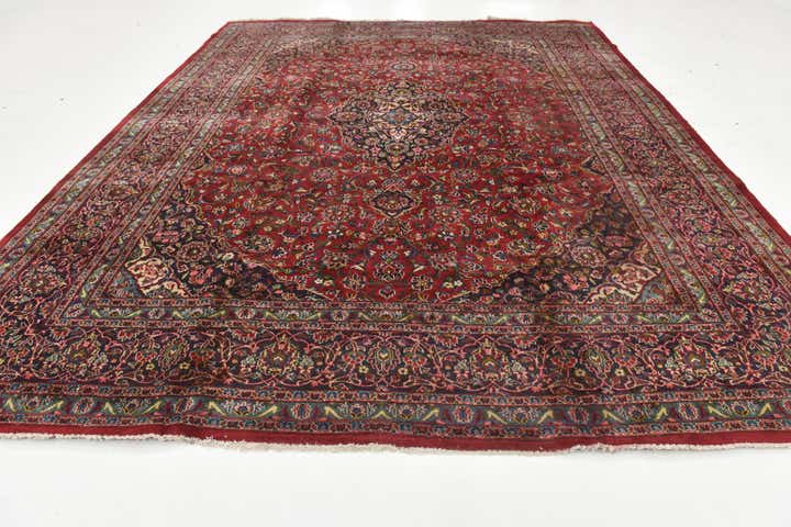 9' 8 x 12' 6 Hand Knotted Mashad Persian Wool Rug