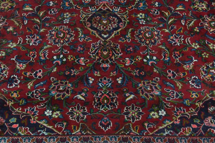 9' 8 x 12' 6 Hand Knotted Mashad Persian Wool Rug