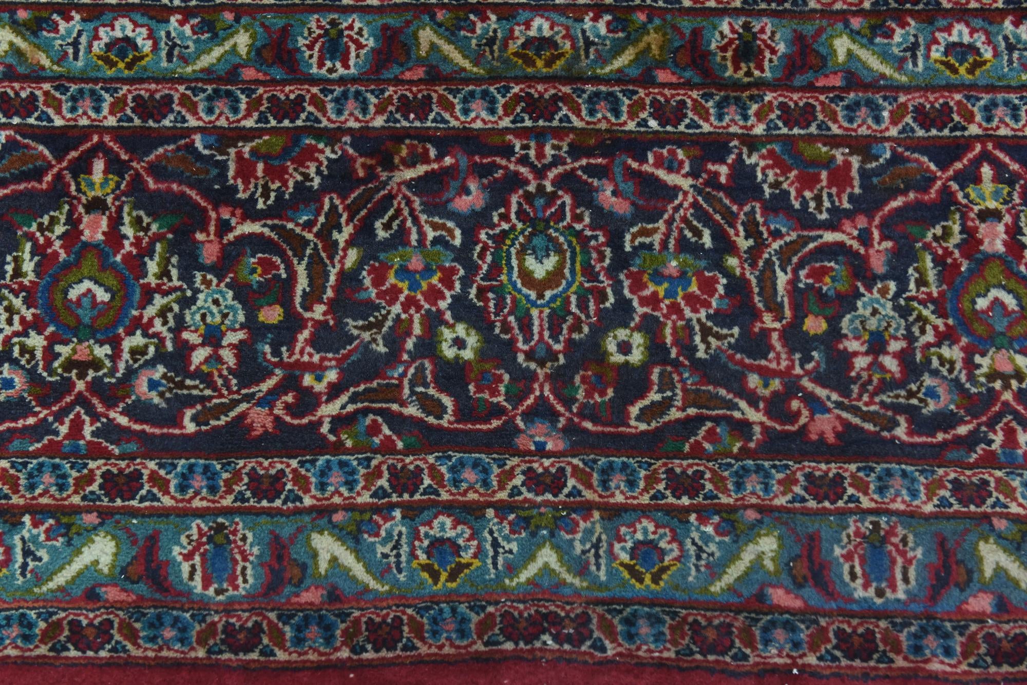 9' 8 x 12' 6 Hand Knotted Mashad Persian Wool Rug