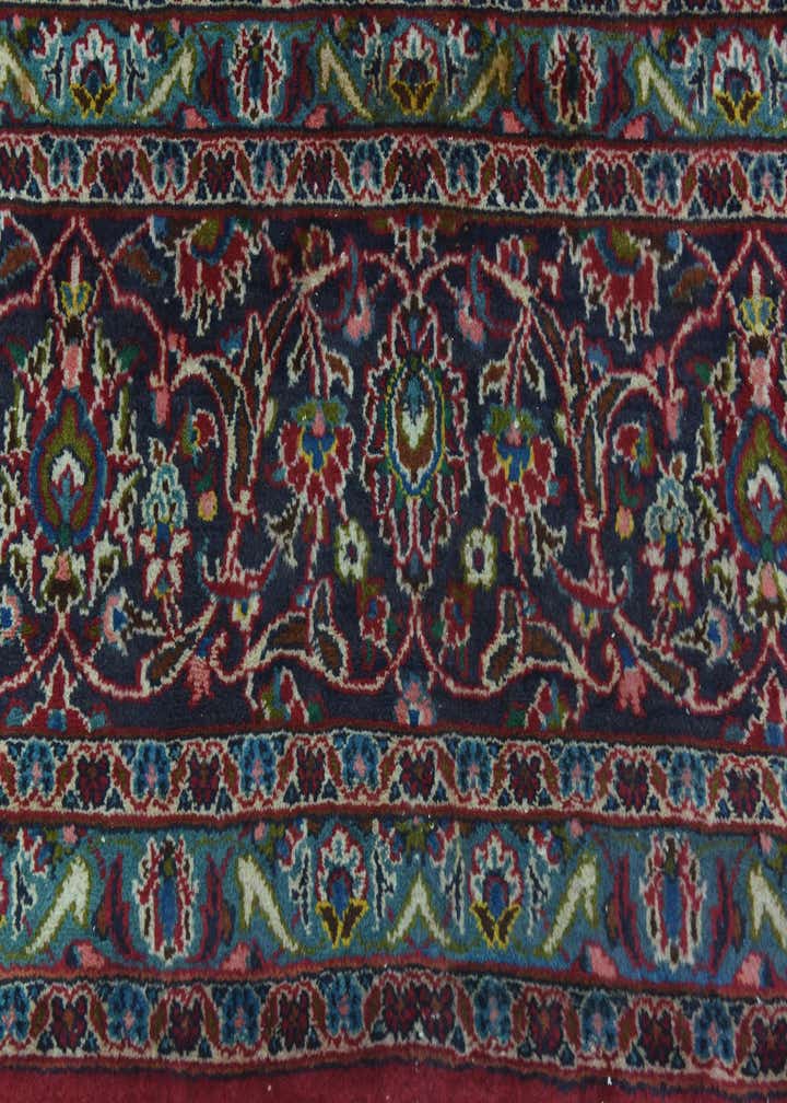 9' 8 x 12' 6 Hand Knotted Mashad Persian Wool Rug