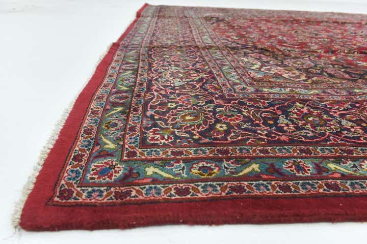 9' 8 x 12' 6 Hand Knotted Mashad Persian Wool Rug