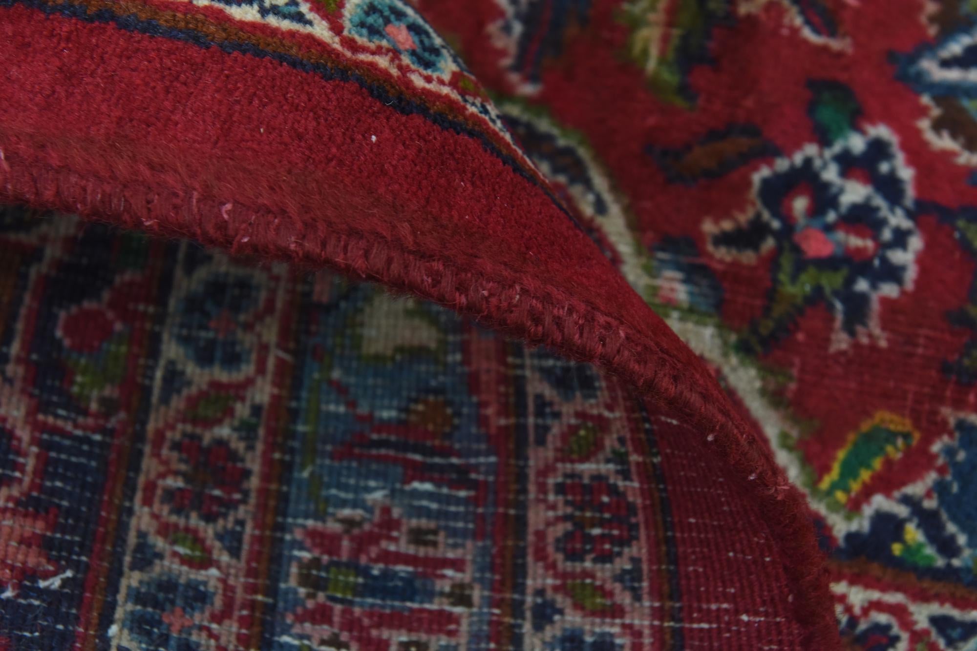 9' 8 x 12' 6 Hand Knotted Mashad Persian Wool Rug
