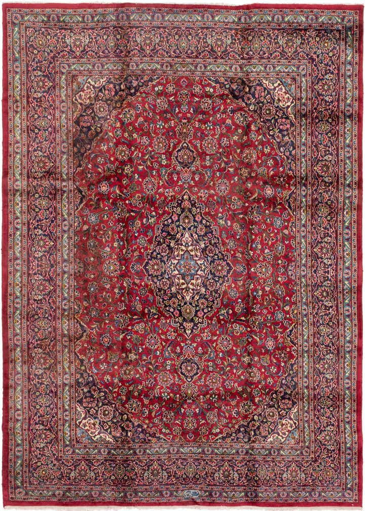 9' 8 x 12' 6 Hand Knotted Mashad Persian Wool Rug