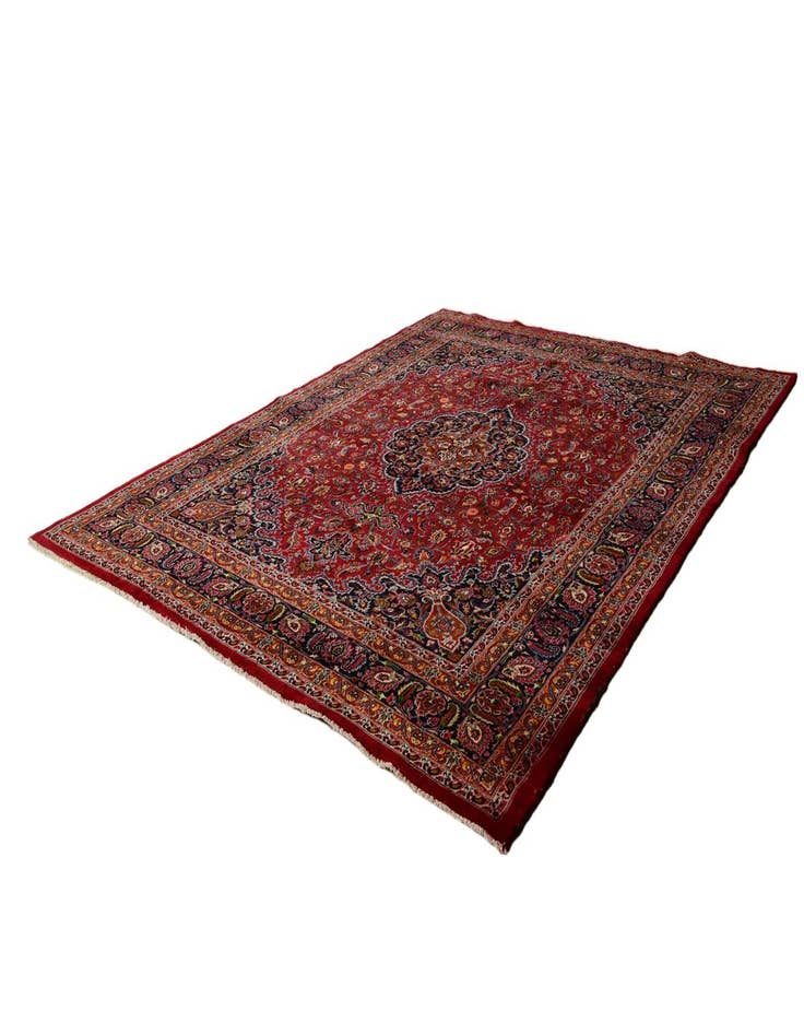 Detail image of 9' 10 x 12' 9 Hand Knotted Mashad Persian Wool Rug