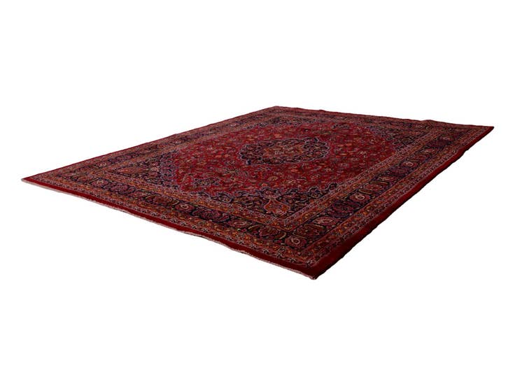 Detail image of 9' 10 x 12' 9 Hand Knotted Mashad Persian Wool Rug