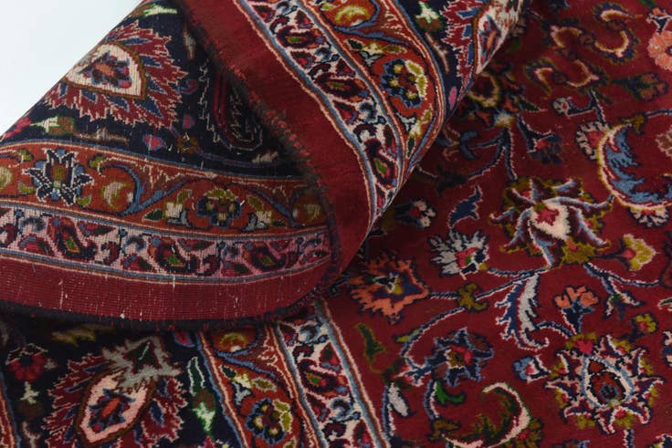 Detail image of 9' 10 x 12' 9 Hand Knotted Mashad Persian Wool Rug