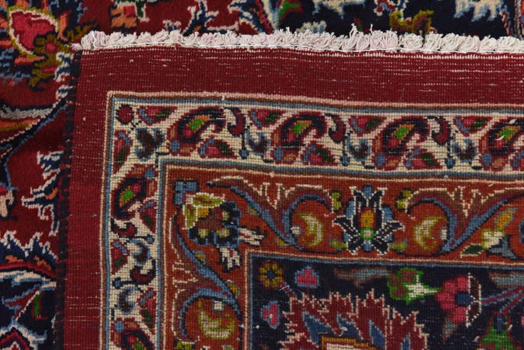 Detail image of 9' 10 x 12' 9 Hand Knotted Mashad Persian Wool Rug