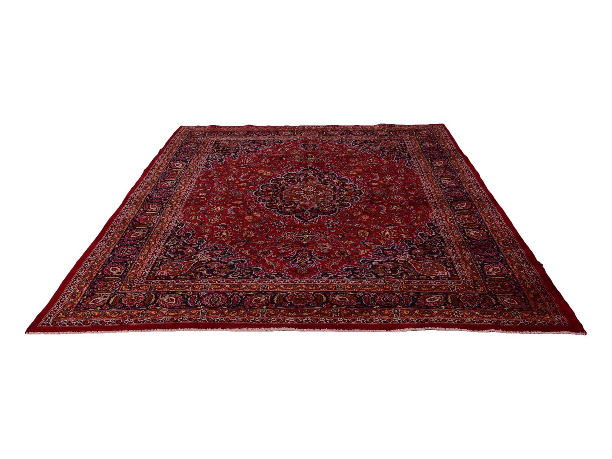 9' 10 x 12' 9 Hand Knotted Mashad Persian Wool Rug