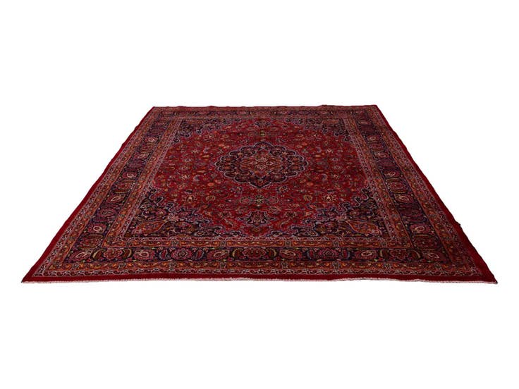 Detail image of 9' 10 x 12' 9 Hand Knotted Mashad Persian Wool Rug