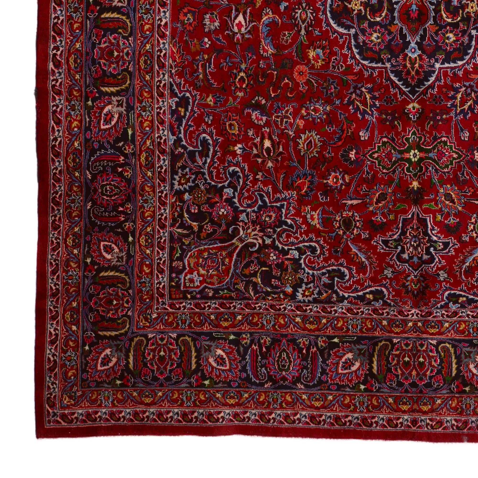 9' 10 x 12' 9 Hand Knotted Mashad Persian Wool Rug