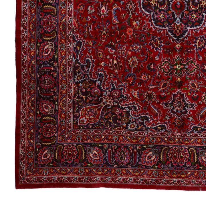 9' 10 x 12' 9 Hand Knotted Mashad Persian Wool Rug