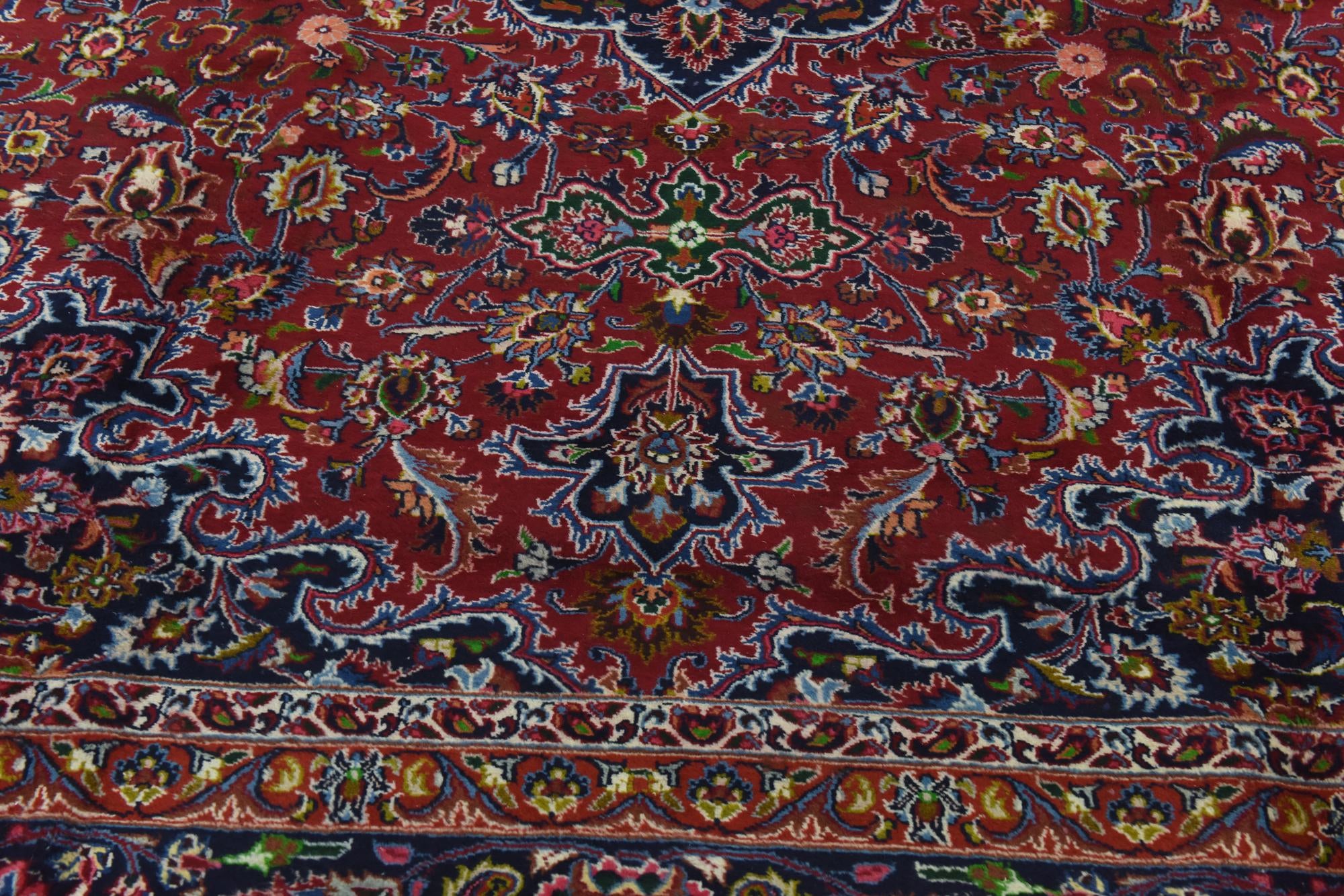9' 10 x 12' 9 Hand Knotted Mashad Persian Wool Rug