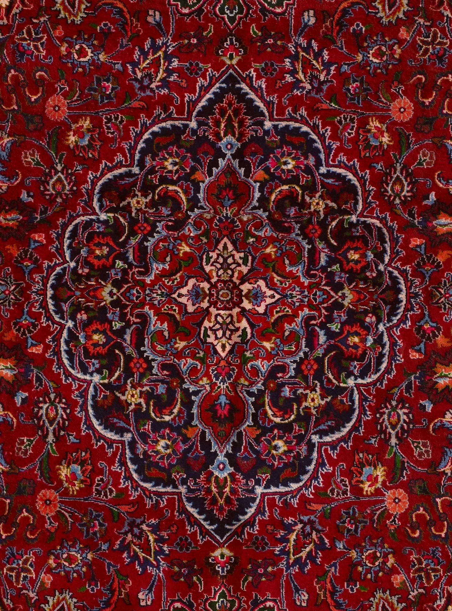 9' 10 x 12' 9 Hand Knotted Mashad Persian Wool Rug