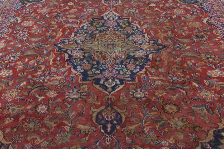 9' 8 x 12' 6 Hand Knotted Mashad Persian Wool Rug