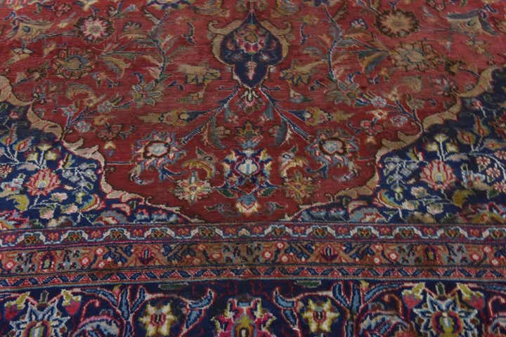 9' 8 x 12' 6 Hand Knotted Mashad Persian Wool Rug
