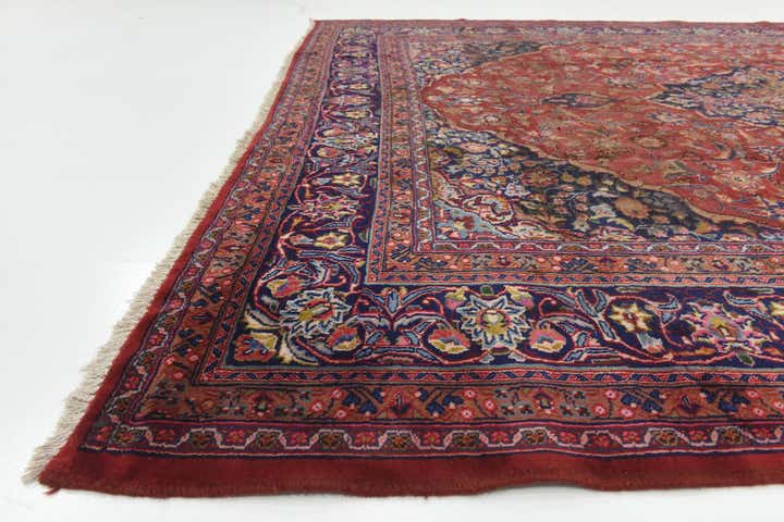 9' 8 x 12' 6 Hand Knotted Mashad Persian Wool Rug