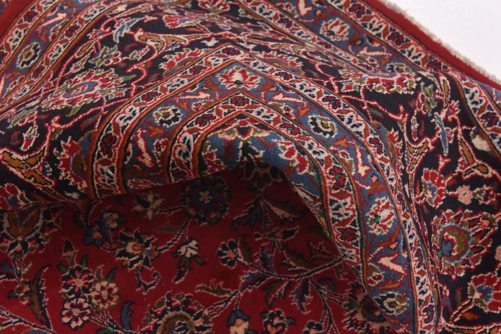 9' 9 x 12' 8 Hand Knotted Mashad Persian Wool Rug