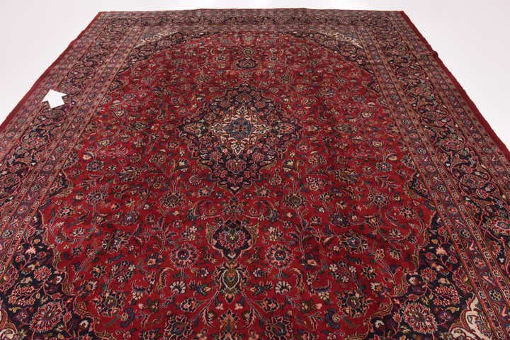 9' 9 x 12' 8 Hand Knotted Mashad Persian Wool Rug