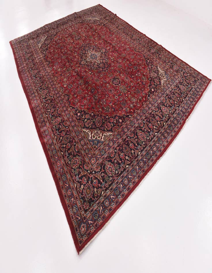 Detail image of 9' 9 x 12' 8 Hand Knotted Mashad Persian Wool Rug