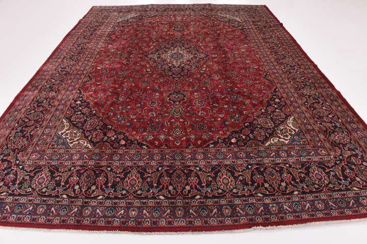 9' 9 x 12' 8 Hand Knotted Mashad Persian Wool Rug