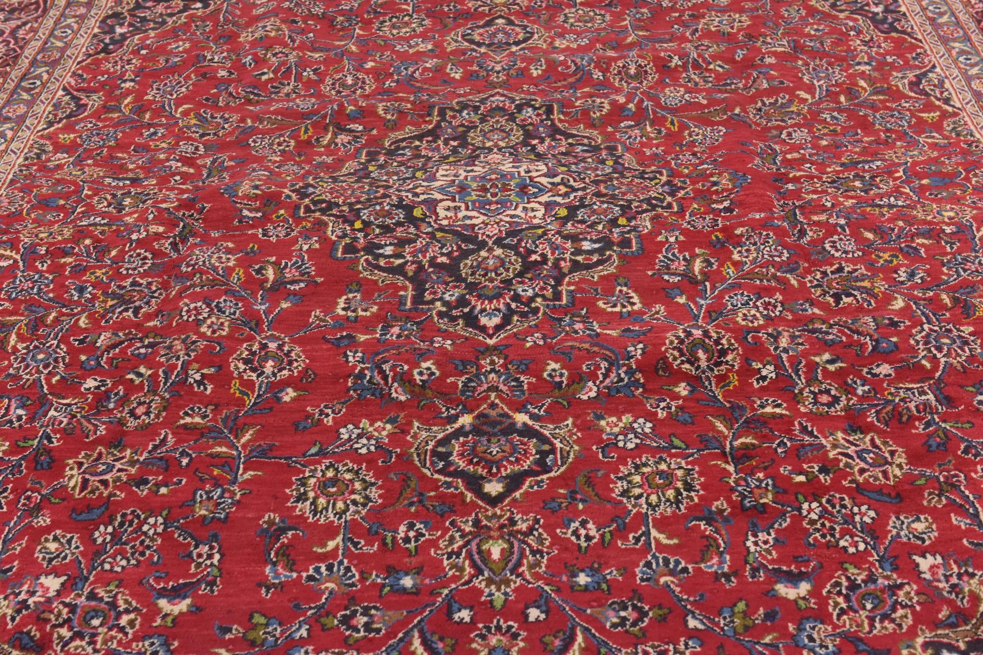9' 9 x 13' 2 Hand Knotted Mashad Persian Wool Rug