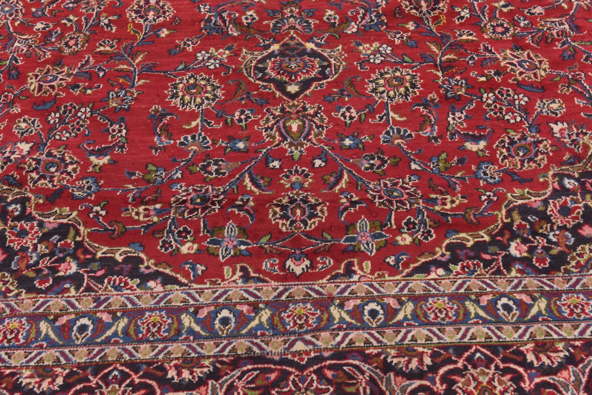 9' 9 x 13' 2 Hand Knotted Mashad Persian Wool Rug