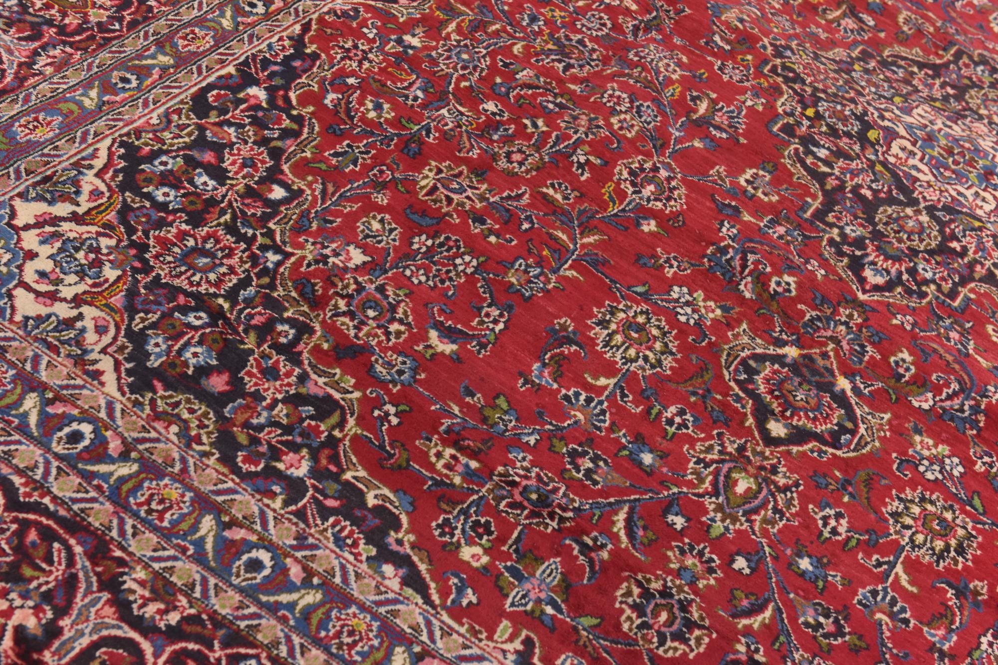 9' 9 x 13' 2 Hand Knotted Mashad Persian Wool Rug