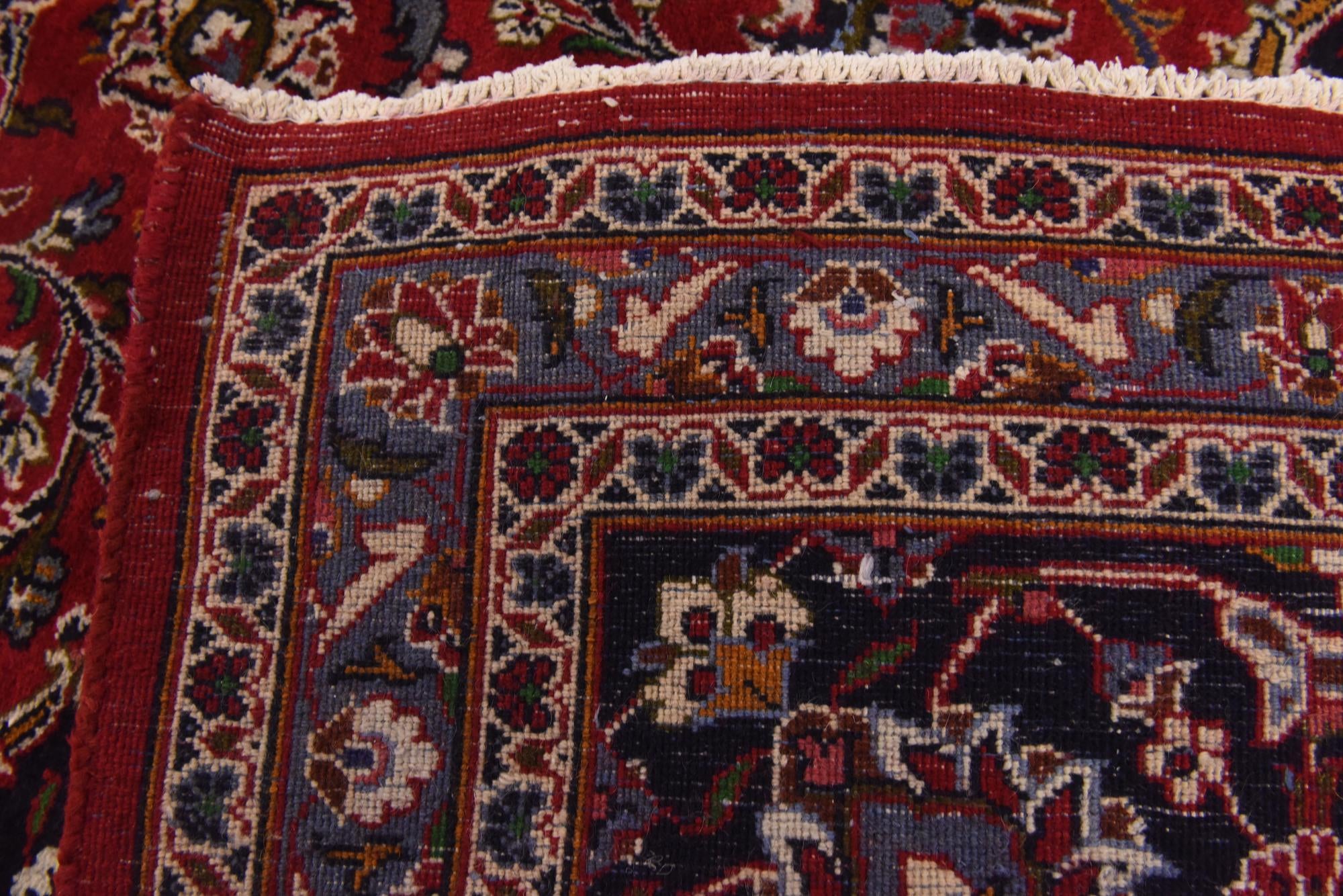 9' 10 x 13' Hand Knotted Mashad Persian Wool Rug