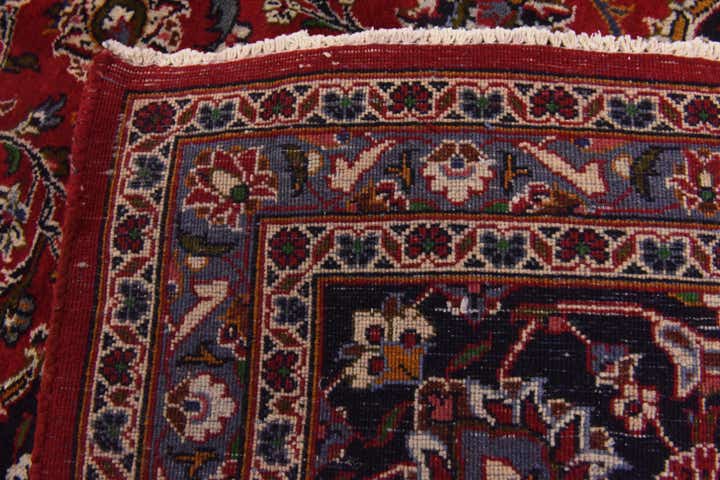9' 10 x 13' Hand Knotted Mashad Persian Wool Rug